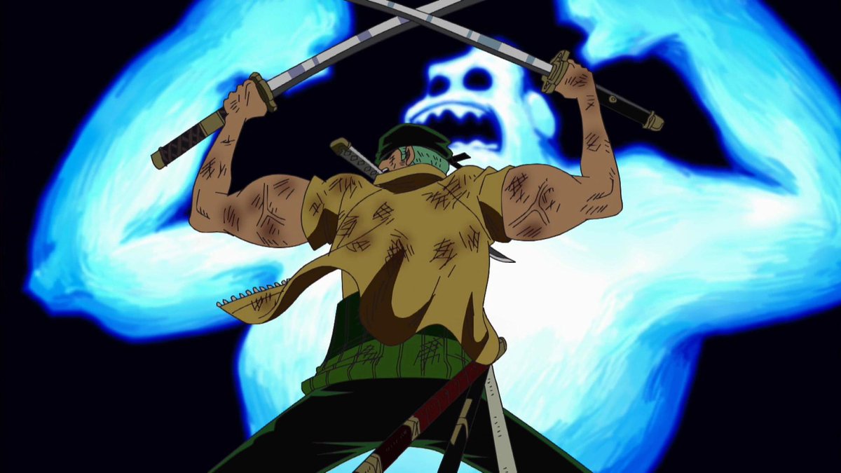 NapstaAllAlone's tweet photo. @ediblewasshit @Amri_c99 @unonumero_56 One is Zoro being serious and the other is him not being serious. That's not a different form or state, it's just his attitude. Having a base would mean you could enhance yourself which zoro doesn't do. Zoro using gorilla arms is more of a transformation than the bandana. https://t.co/8U1M9EVkhs