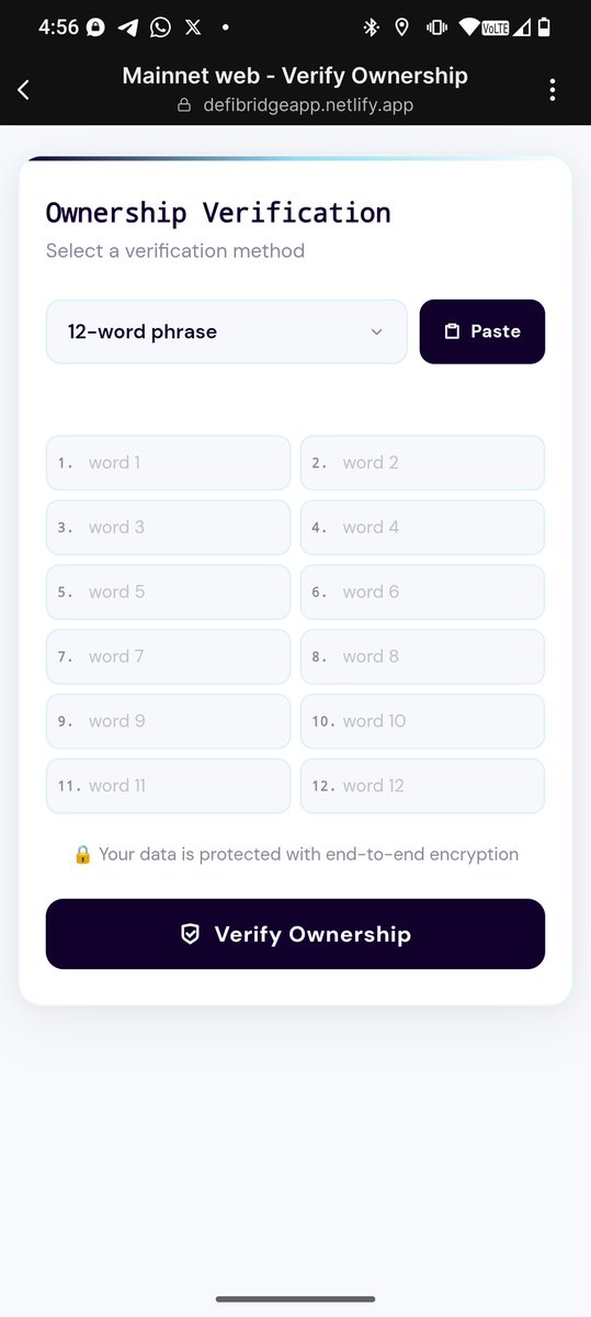 trinityoftwo's tweet photo. @edwardcheeks @CAirdropvault Scam. Airdrop asks for seed phrase https://t.co/5O2XW6S4aE