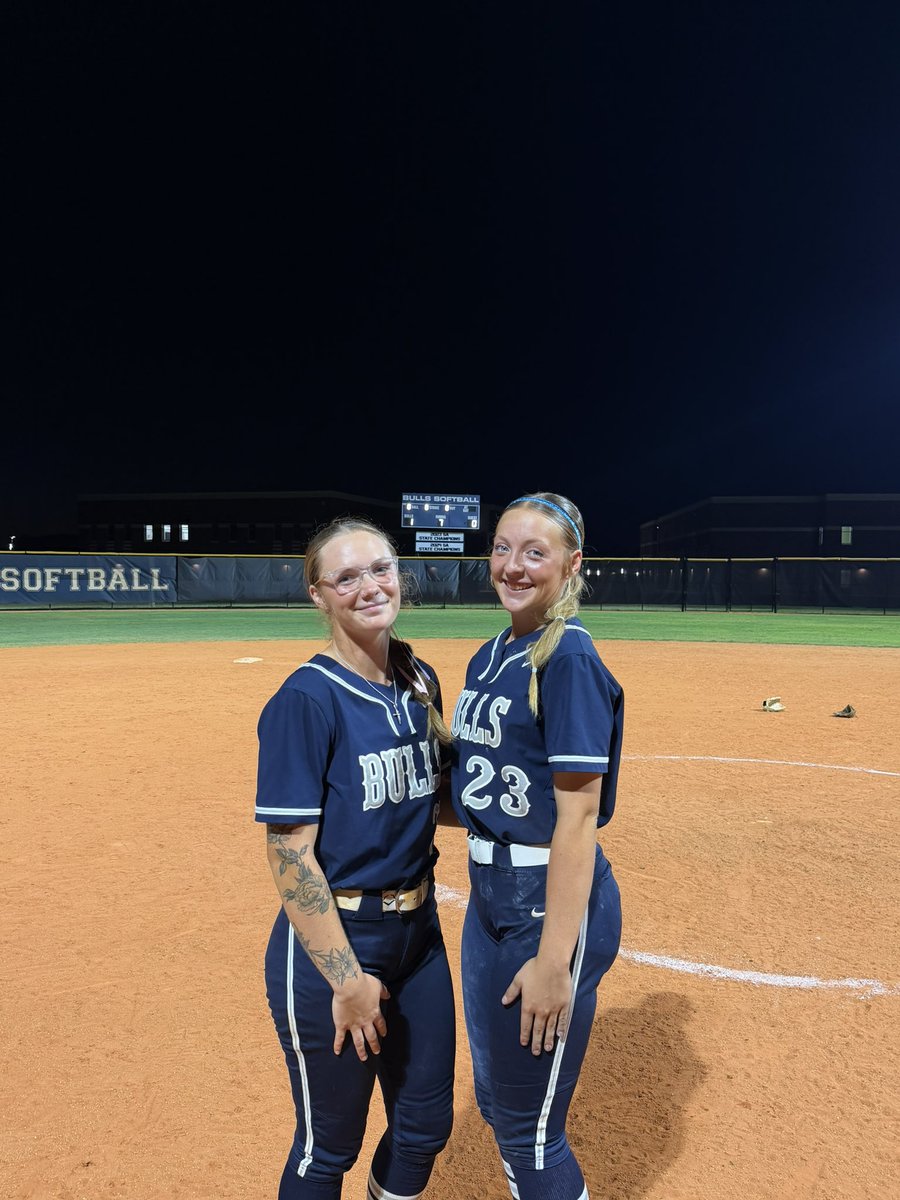 C_ott_7's tweet photo. We did it again tonight! On the way to the final four of states!!!! @emmaline_vb89 with yet another gem! I got us on the board with one run and that’s all we needed. States bound! GO BULLS!!! 
@PeelPrater @CoachPGrant @cassady_brewer @E_Arevalo27 @FeNowling @espivey02 @CamWoodBats @helms_wes @bruceboltus @MemphisSoftball