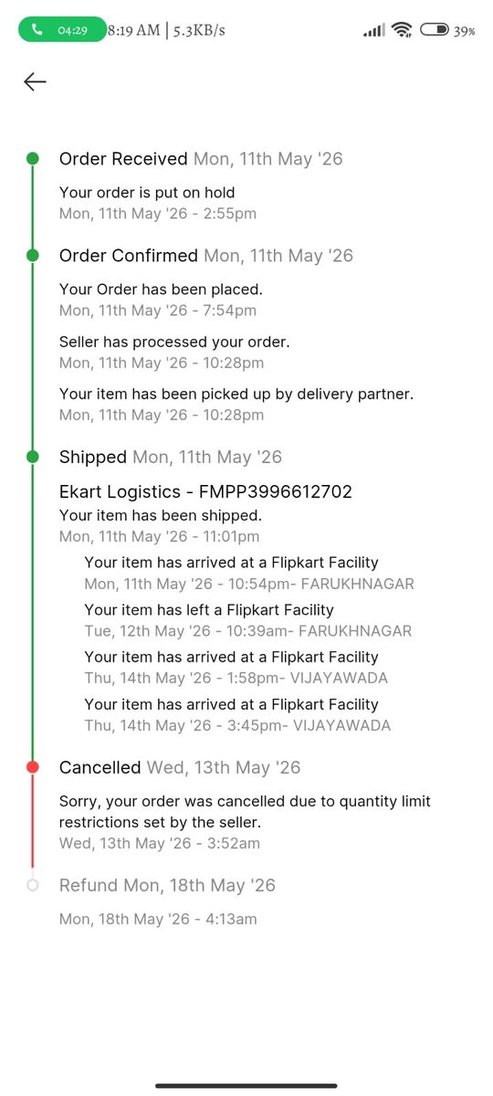 GHANII1312's tweet photo. @Flipkart Your sale strategy is amazing 👏  
1. Show crazy discount  
2. Confirm order  
3. Ship till nearest hub  
4. Cancel order  
5. Repeat twice 🤡  
Peak customer experience.
@Flipkart Scam Sale 🤡
#scame #fraud #mislead https://t.co/Vs40sM6BSc