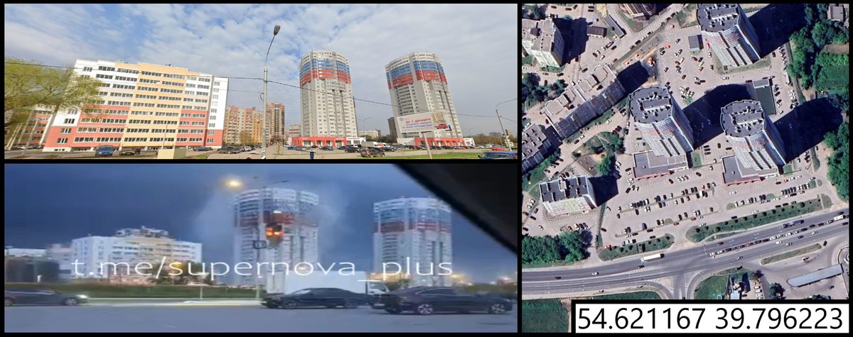 boringosint's tweet photo. (1/2) 🔴 GEOCONFIRMATION | 🇷🇺 Russia

Ukrainian drone strike impacted a 
residential building in Ryazan (Рязань) during the attack on the city’s refinery.

📍POV coordinates : 54.621167, 39.796223

@GeoConfirmed @UAControlMap @AMK_Mapping_ https://t.co/OK3XJmEaDh