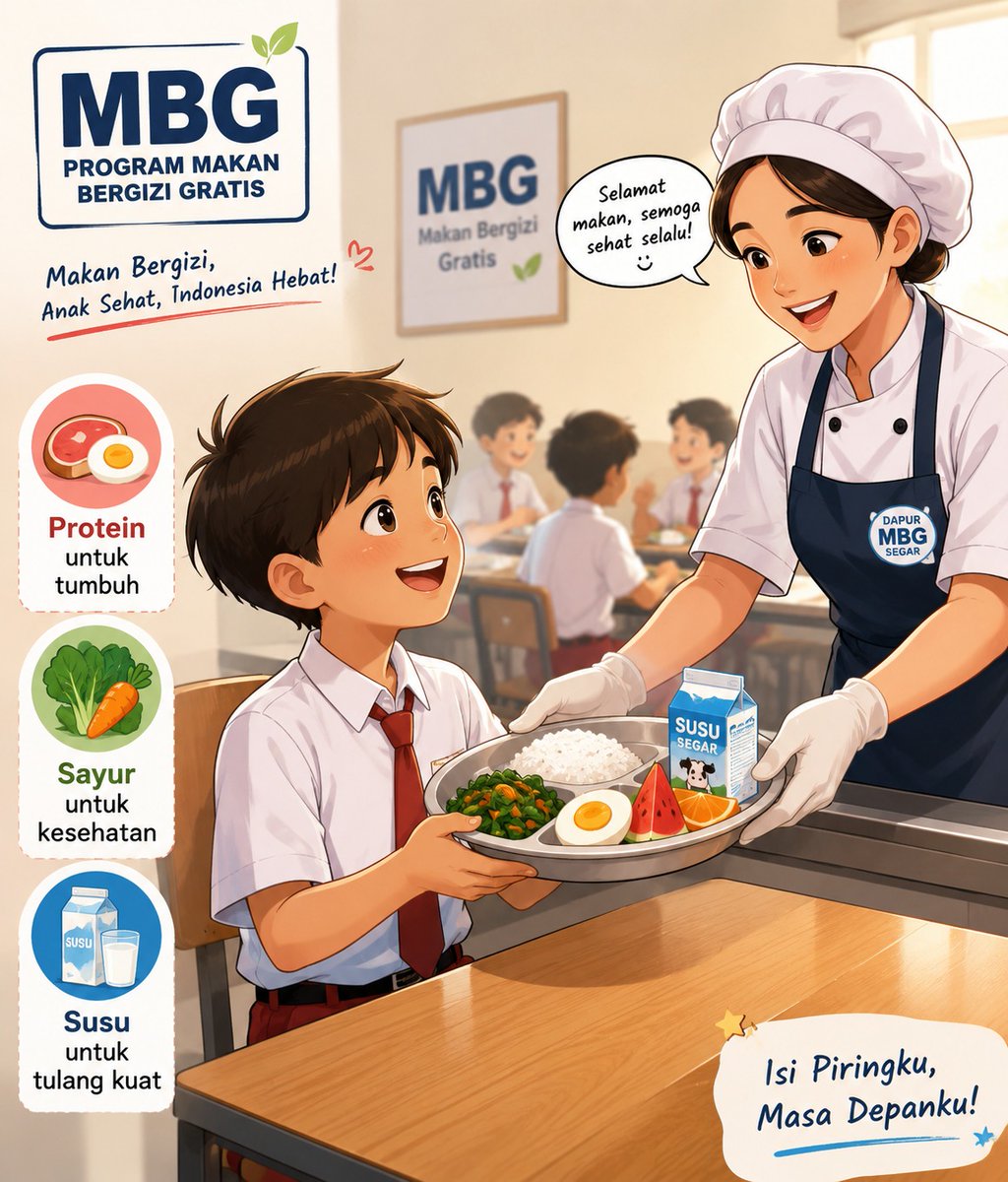 batakg's tweet photo. Gizi baik masa depan cerah
#MBGTepatSasaran https://t.co/3TX2yRII5w