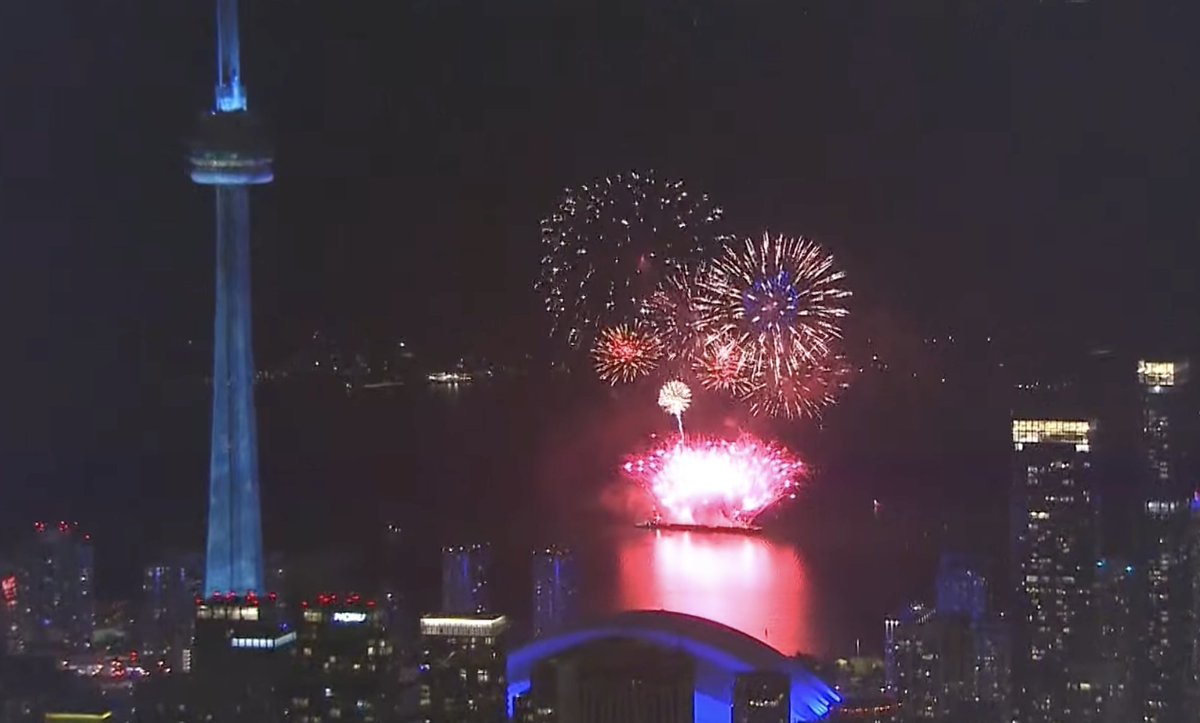 Rap's tweet photo. Fireworks erupt in Toronto to celebrate Drake's 'ICEMAN' release👀 https://t.co/mWkYzqfNSn