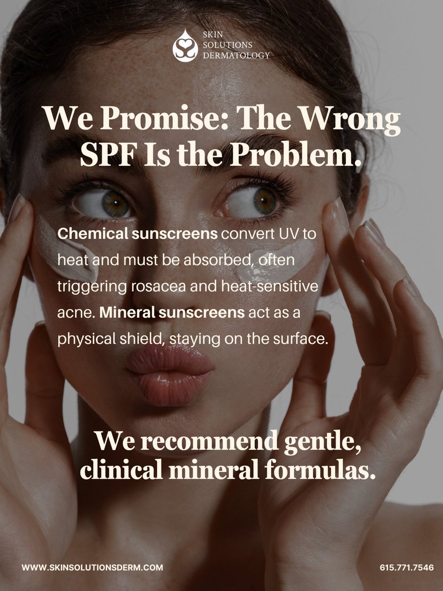 SkinSolutionsD's tweet photo. If your SPF stings or causes rashes, it’s not you—it’s the formula. We’re breaking down why mineral physical shields are the gold standard for sensitive and acne-prone skin.

Find your perfect match in our latest guide: https://t.co/rF4sRyTVG6

#Dermatology #UVAwarenessMonth https://t.co/FHRqnbcD9i