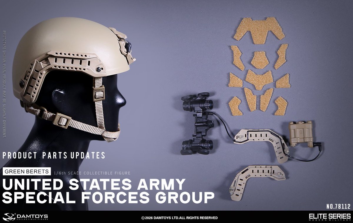damtoys's tweet photo. The helmet accessory of DAMTOYS No.78112 has been updated to the SF GEN2 Helmet. We sincerely appreciate all customers who have pre-ordered this product. Wish you all the best in life! https://t.co/fhH0U1uD3O