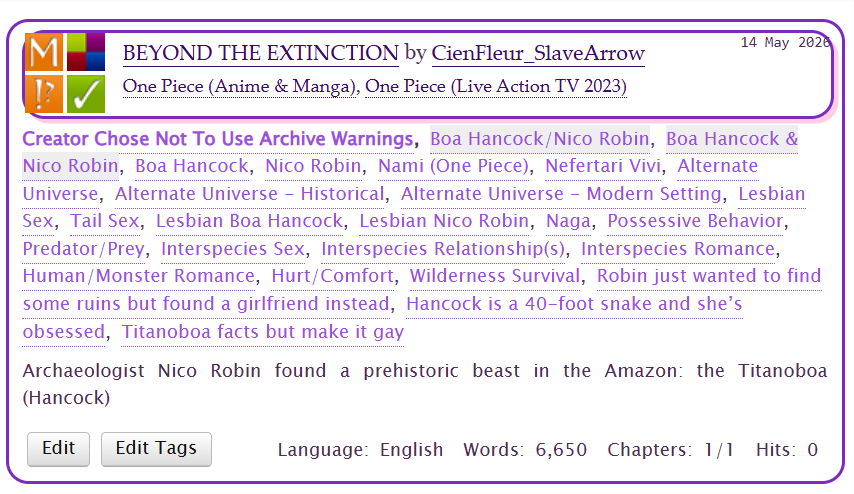teamrocketyy's tweet photo. Nico Robin X Boa Hancock AU

"BEYOND THE EXTINCTION"

Archaeologist Nico Robin found a prehistoric beast in the Amazon: the Titanoboa (Hancock)

#Hanrobi #HancokXRobin #Snakefleur

A very crazy idea
https://t.co/rRdDP9iyS9 https://t.co/PYmqjo3ai3