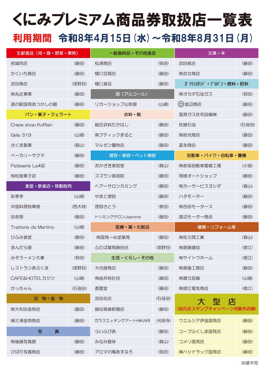 kunimi_town's tweet photo. 【お知らせ】くにみプレミアム商品券 販売場所の休館日
「くにみプレミアム商品券」販売場所の道の駅国見あつかしの郷が令和8年5月19日（火）休館となります。購入を希望の方は、国見町商工会をご利用ください。詳細は町ホームページをご覧ください。
https://t.co/ltdvp2h0hA
(産業振興課商工観光係) https://t.co/HFWRKx1RNr