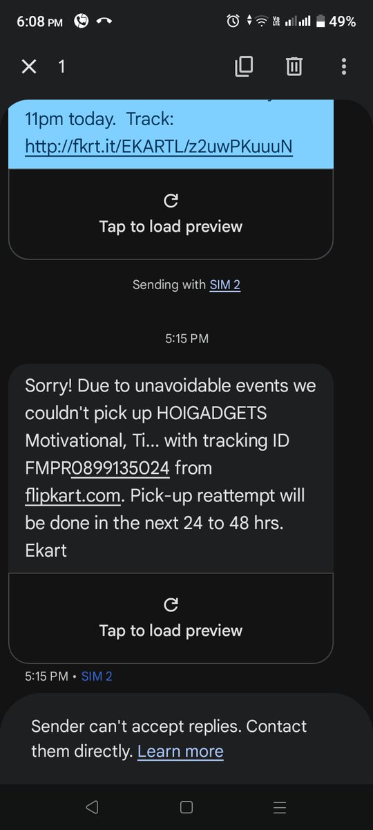 DarkConqueror22's tweet photo. @Flipkart I ordered HOIGADGETS Motivational Time Marker Leakproof BPA Free 1000ml Water Bottle (Pack of 2), but I received only 1 bottle. I requested a refund/replacement, but the pickup is getting delayed every single day.

 #Flipkart #CustomerServiceJobs 
(1/2) https://t.co/E0Dku5rY1L