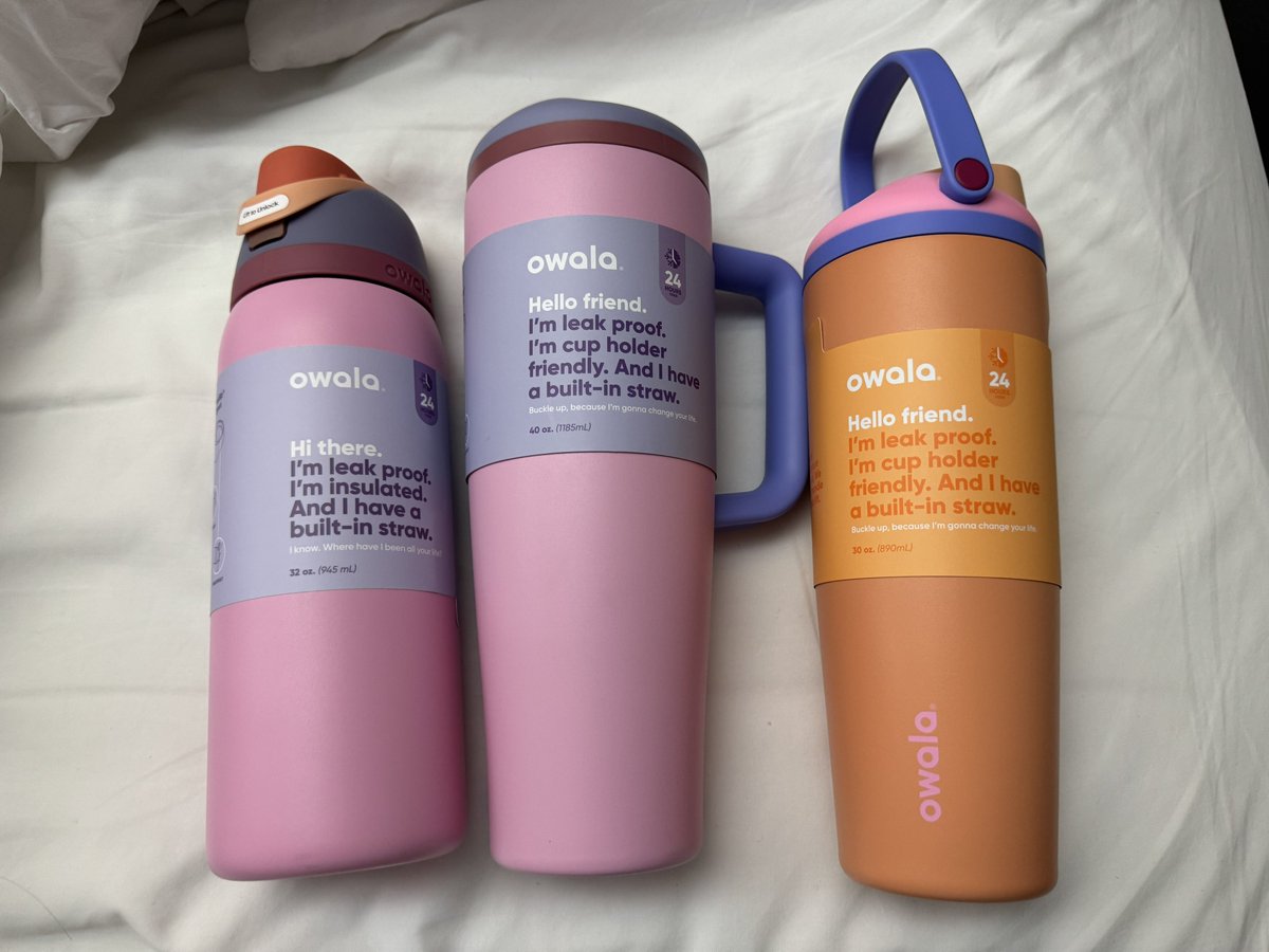 TP1881834's tweet photo. หิ้วเมกา ถึงไทย 5/24 ค่ะ

สีตามภาพ ราคารวมส่ง
Free sip 32 oz 1700฿
Free sip tumbler 40 oz 1800฿
Free sip sway 30 oz 1700฿

สี disney princesses, harry potter free sip 24oz 1800฿ 
 #พรีowala #รับหิ้วเมกา #owalathailand 
#แก้วowala #รับหิ้วเกาหลี #owala #ส่งต่อของบนโต๊ะ https://t.co/SEHftDSwww