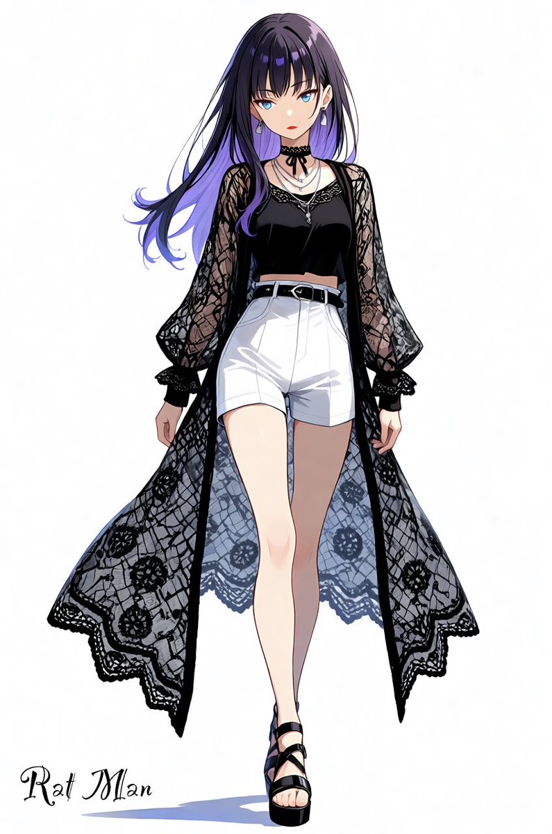 🖤モード・モノトーン モデル：神崎 紫苑 プロンプトはALT (ハイライト