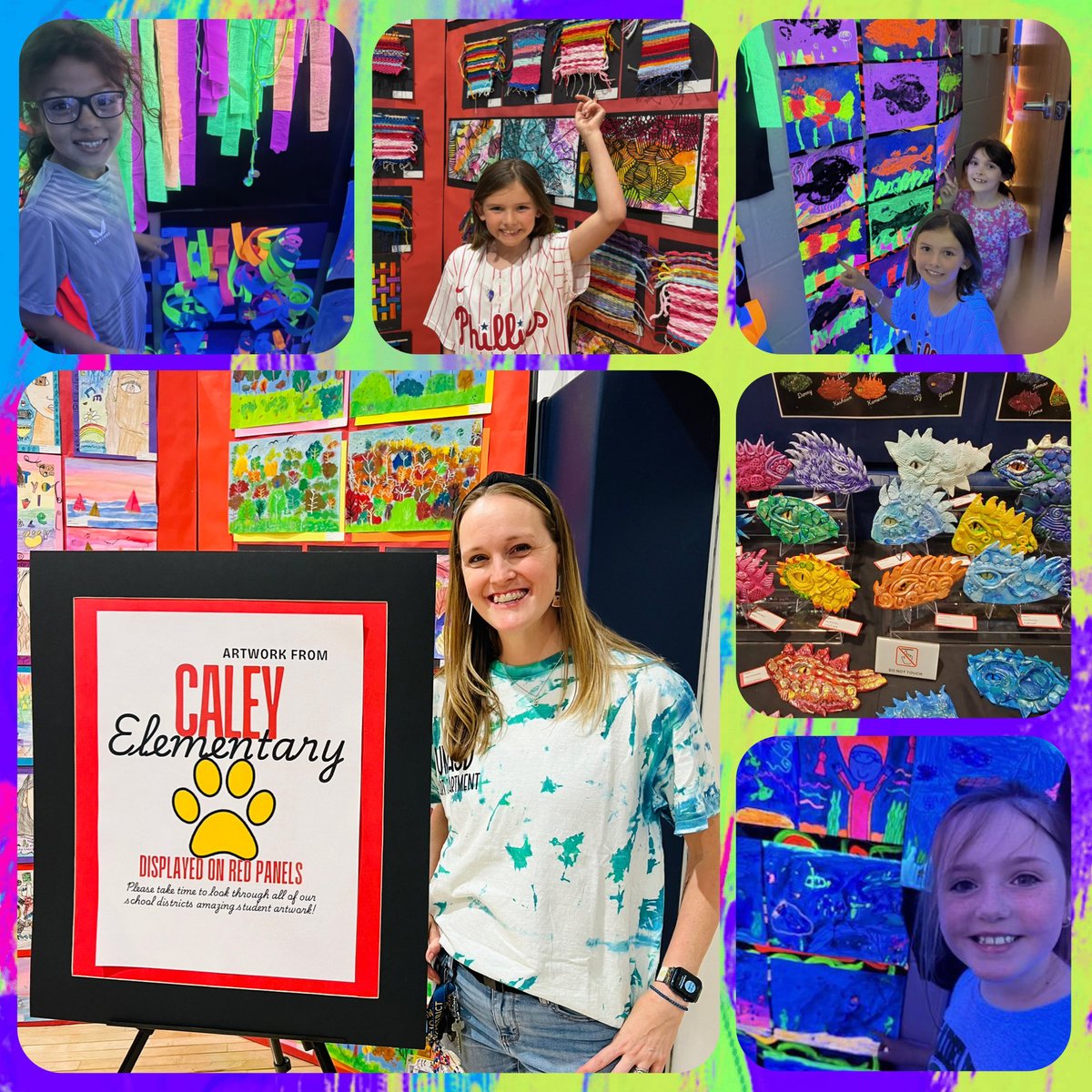 CaleyUMASD's tweet photo. 🎨Take a look at these proud Cougars! 2026 Arts Fest was a HUGE success, and we can’t thank Mrs. Russell and the other UM art teachers enough!💙💛 https://t.co/bqkl62n9nR