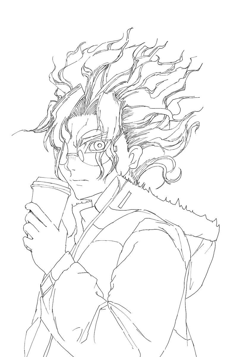 Nandemo_unknown はぁいヽ(^o^)丿♥まえ描いたやつの線画のこってまし