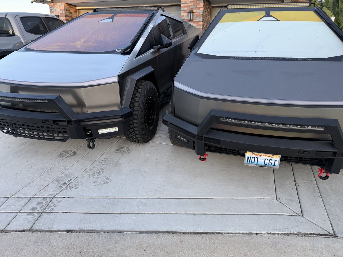 CyberOdysseyUSA's tweet photo. New shoes to match the beast. Out with the Kenda’s and in with the Toyo RT Pro’s ! Let’s go! @ToyoTires @UnpluggedTesla #tesla #cybertruck https://t.co/lutOTDYkAI