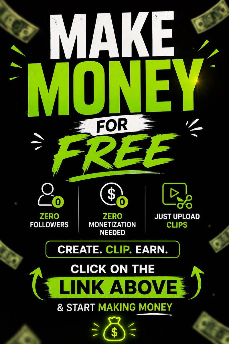 ClipCashin's tweet photo. Make money from clips. 💸

✅ Zero followers needed
✅ Zero monetization needed
✅ Just upload clips &amp; earn

Early access is live now. 🚀
⬆️ Link in bio/profile. https://t.co/RDzQeeitJh