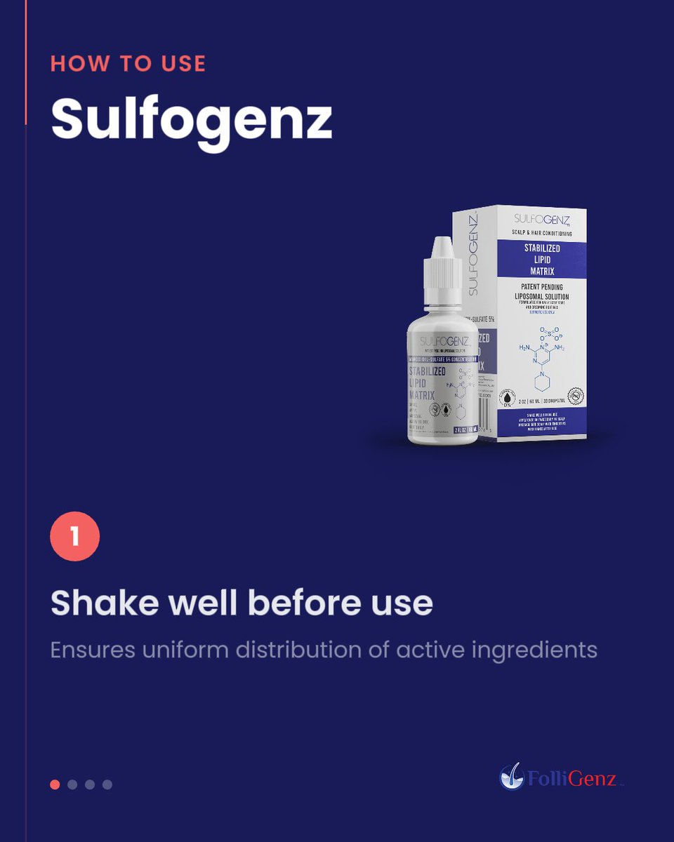 folligenz's tweet photo. How to use Sulfogenz™ for best results 👇🧵

Step 1/4: Shake well before use to help keep the formula evenly distributed. https://t.co/OwWQzrhSCL