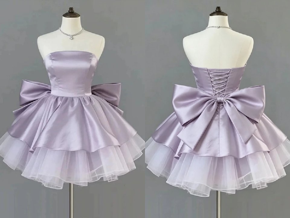 anneprom1's tweet photo. Strapless Short Pink Purple Prom Dresses, Formal Graduation Dresses https://t.co/IuJP22uKDL