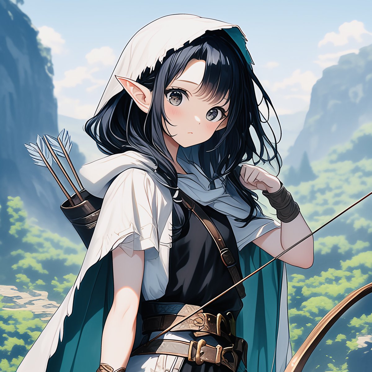 山のエルフの少女 #AIイラスト #AIアート #nijijourney