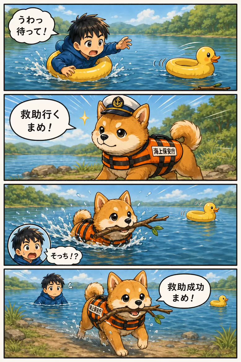 📙【まめコミック!➁】📙 ▶️まめちゃんの警備⁉︎ さて､5/12海上保安