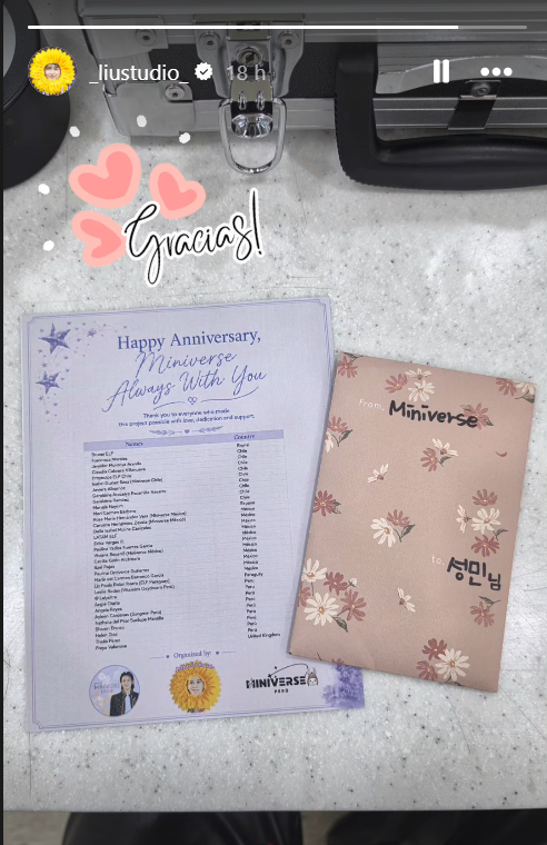 miniverseperu's tweet photo. Sungmin subió a sus historias de instagram la carta que le llego con los presentes agradeciendo🫶 

#성민 #Sungmin @LIU_Sungmin https://t.co/4J1Xth6Yem