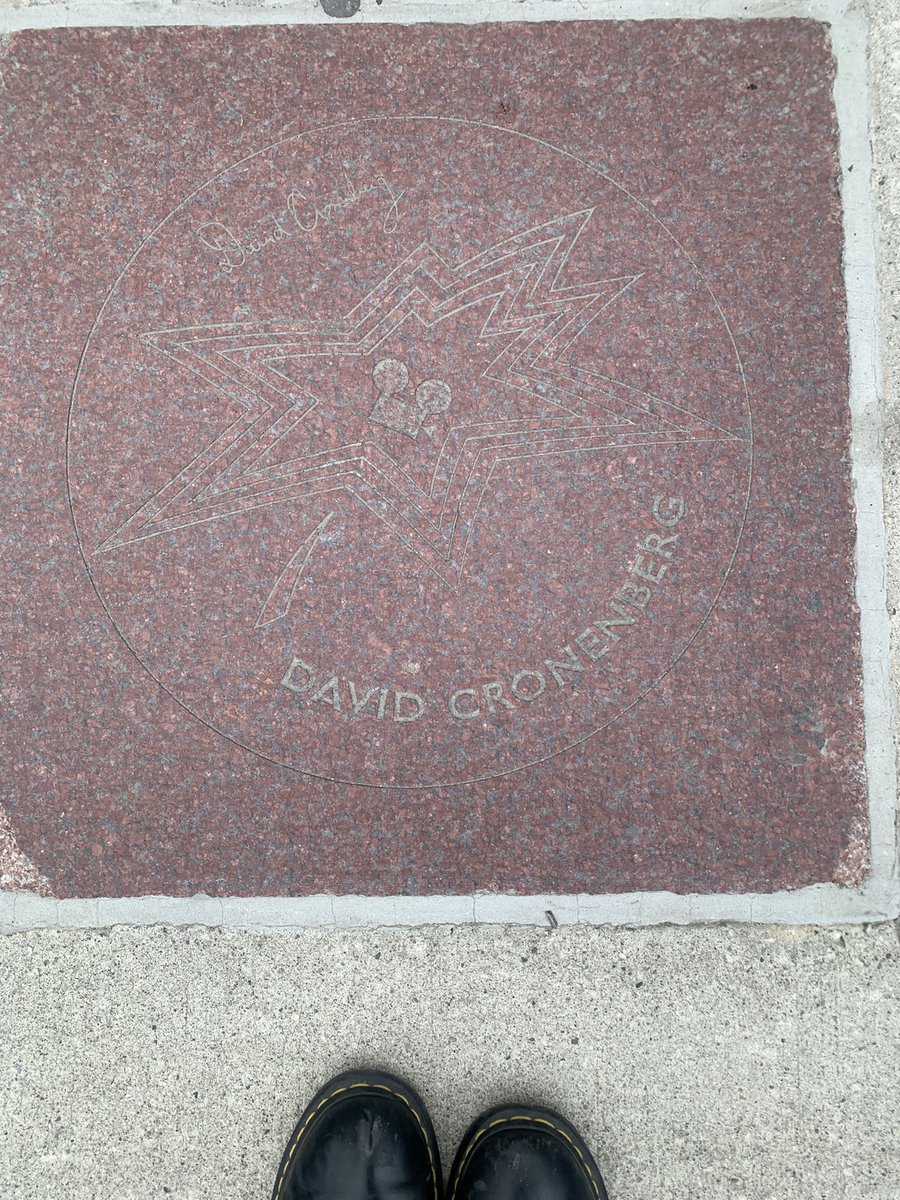 mrphoquette's tweet photo. Went to the david cronenberg canada’s walk of fame star (square?) and everyone knew you https://t.co/2SUco90gwS