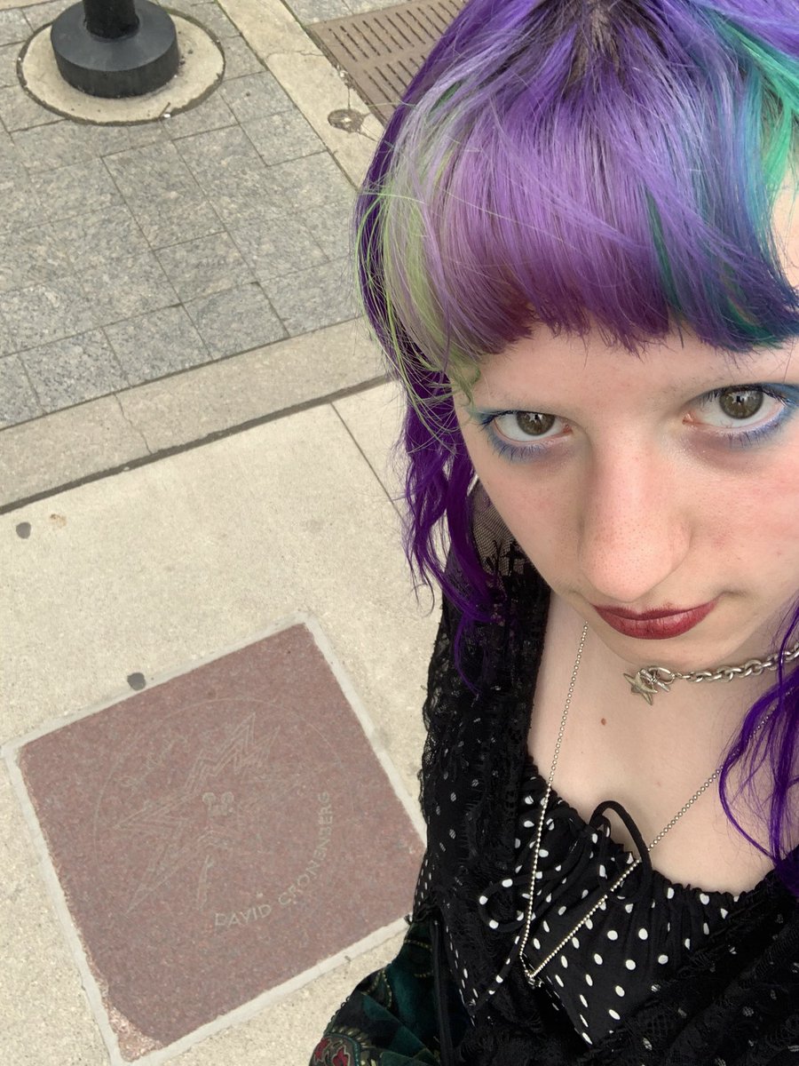 mrphoquette's tweet photo. Went to the david cronenberg canada’s walk of fame star (square?) and everyone knew you https://t.co/2SUco90gwS