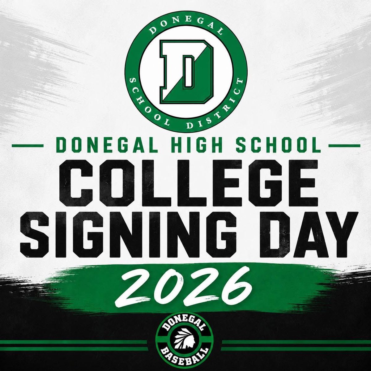 DonegalBaseball's tweet photo. ⚾️✍️ NEXT STOP: COLLEGE BASEBALL ✍️⚾️

Congrats to our three seniors continuing their baseball careers at the next level!

🟦 Ethan Laubach → Penn State Scranton 🟨 Evan Niehaus → Frederick CC 🟪 Caleb Rupp → West Chester University

Once an Indian, ALWAYS an Indian. 🌪️💚⚾️ https://t.co/hyLtSheC3J