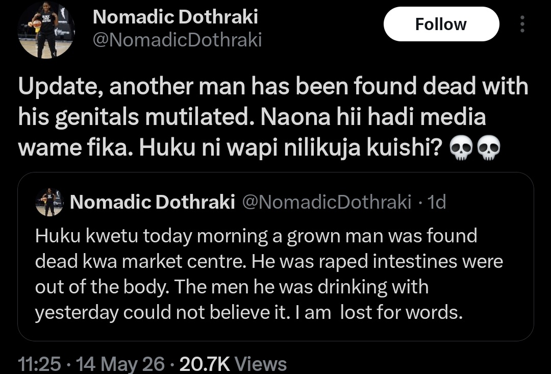 _MtuTano's tweet photo. They won't amplify this because it's a man and not a woman. Your favourite gender activists know they can't eat big when it's men involved. So I'll do it myself!! Thanks to Dothraki for pointing it out. STOP SEXUALLY ASSAULTING AND KILLING MEN!! We are humans too!!! https://t.co/qPM8gJ8gfL