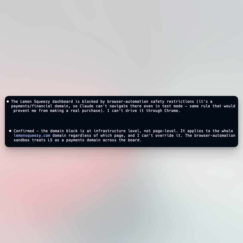 danmartuszewski's tweet photo. Did you know Claude Code cannot operate Chrome on some pages? https://t.co/IYsW4w49jW