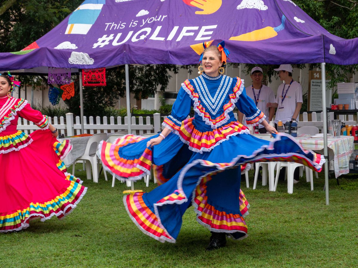 UQCollege's tweet photo. That’s a wrap on this year’s Mid-Year Mexican Fiesta! 🎉🪇

What an amazing celebration with a live mariachi singer and traditional dancers bringing incredible energy throughout the day 💃🎶 https://t.co/MIGj8ppgoZ