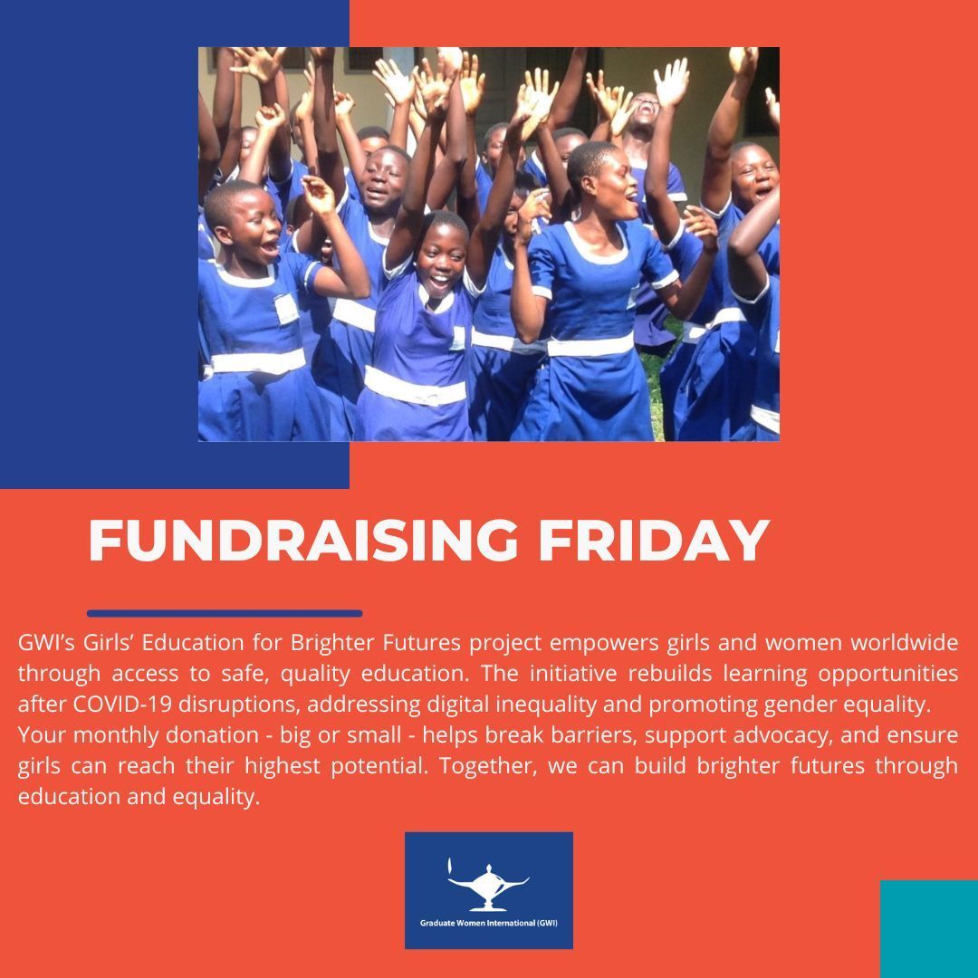 GradWomen's tweet photo. GWI’s Girls’ Education for Brighter Futures empowers girls worldwide with safe, quality learning—tackling post-COVID gaps, digital inequality, and gender bias. Your monthly donation helps break barriers and build brighter, more equal futures. https://t.co/m5d1AVqd9l