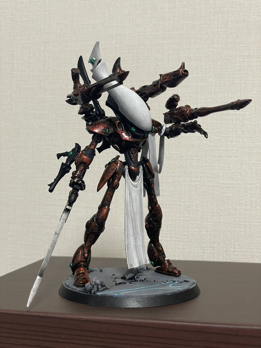 AlikaUp's tweet photo. マグネタイズで武装変更！

…でもまだ全部できてません。
コデックスも持ってません。
そういや遺跡みたいなのベースにつけ忘れてたよ…
#ウォーハンマー https://t.co/2BUXiZ9IZS