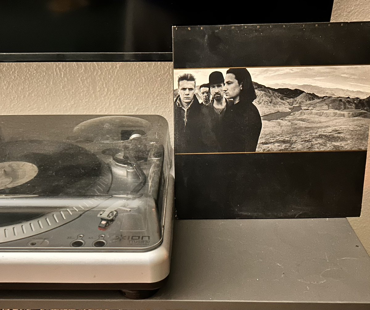 DailyTurntable's tweet photo. Day 134 - Spinning at Daily Turntable, @U2 U2’s The Joshua Tree. U2's manager Paul McGuinness recounted that The Joshua Tree originated from the band's "great romance" with the US, as they had toured the country for up to five months per year in the first half of the 1980s https://t.co/K7M5aglHVz