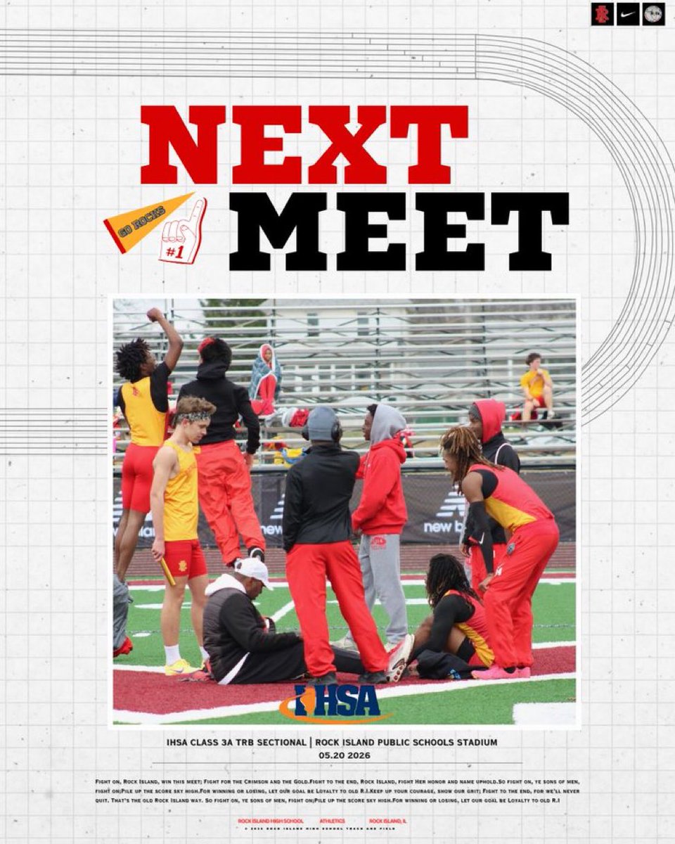rihs_track's tweet photo. Next Stop: IHSA Class 3A TRB Sectionals. 🏁

🎟️: https://t.co/R4KY7LLPLQ https://t.co/vTeQLqGAsV