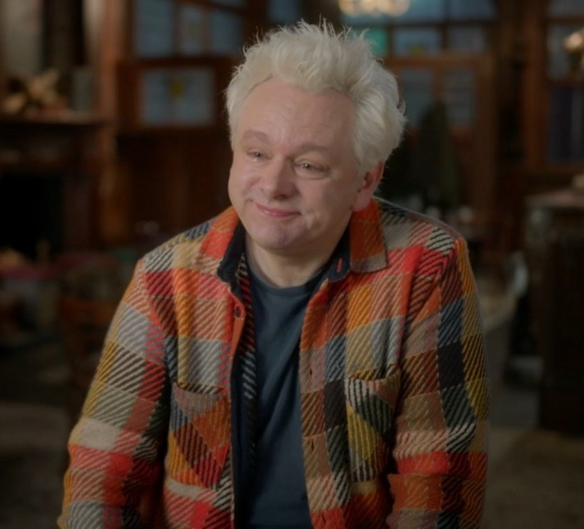 LovelyyMark's tweet photo. Seeing Michael cry absolutely shatters my heart. He truly loves Aziraphale with all his soul. It already pains me so much to say goodbye to them… I can’t begin to imagine how devastating it must be for him to let go of Aziraphale and Crowley 🫂🫂

#go3spoilers https://t.co/aqk64AOT1Z