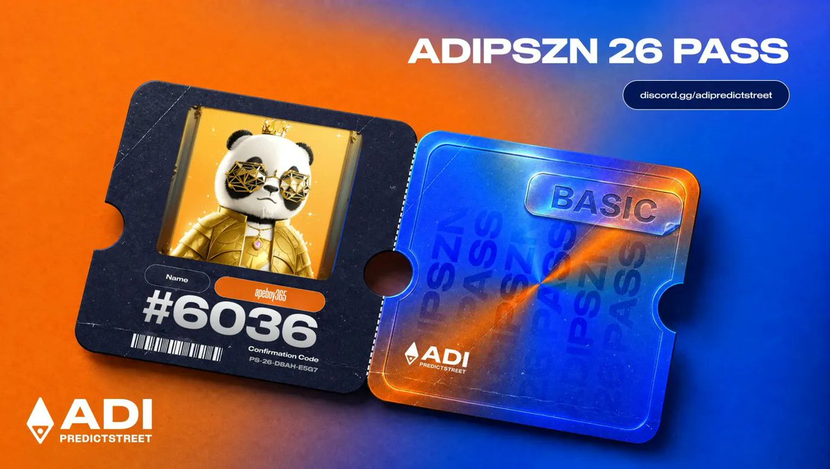 apeboy365's tweet photo. Locked in my ADIPSZN 26 Pass from @Predictstreet ⚡

The first and official prediction market partner of the FIFA World Cup 26™

Predict at the speed of play → https://t.co/kOURBvSGqV https://t.co/DUh94DxBSo