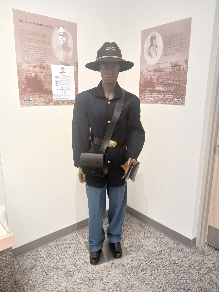 SemaHadithiUtah's tweet photo. Executive Director Robert and our Research &amp; Exhibits person Alice went to Sevier, UT to install our newest and first exhibit on the 9th Cavalry of Buffalo Soldiers in Utah. Thanks to Zach, Maddy, Koy, and Liz at the Fremont Indian State Park &amp; Museum for all their assistance. https://t.co/X5ZwpzkZBw