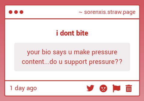 sorenxis's tweet photo. i'm completely unsupportive of pressure and don't associate myself with it anymore, i just completely forgot to remove the little blurb about it in my bio. thank you for reminding me https://t.co/R1Gds2k67U