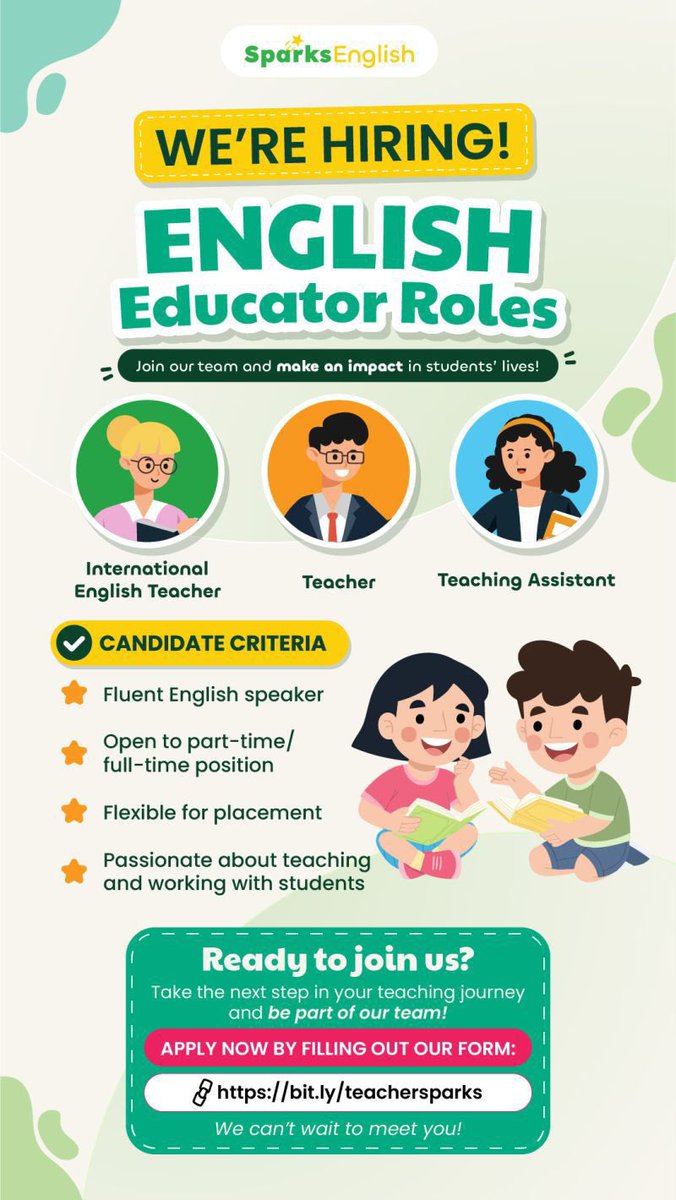 itjustrose's tweet photo. @worksfess barangkali minat jadi English teacher apply aja kaaa di cabang cikarang https://t.co/JjMP7UXokT https://t.co/30w3X0vNVy