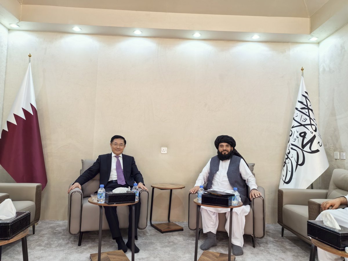 stuartyueh's tweet photo. Great pleasure meeting Amb. Muhammad Suhail Shaheen in Doha 14/5 and happy to see relations between Afghanistan and region growing. https://t.co/WjAi0Mgw4A