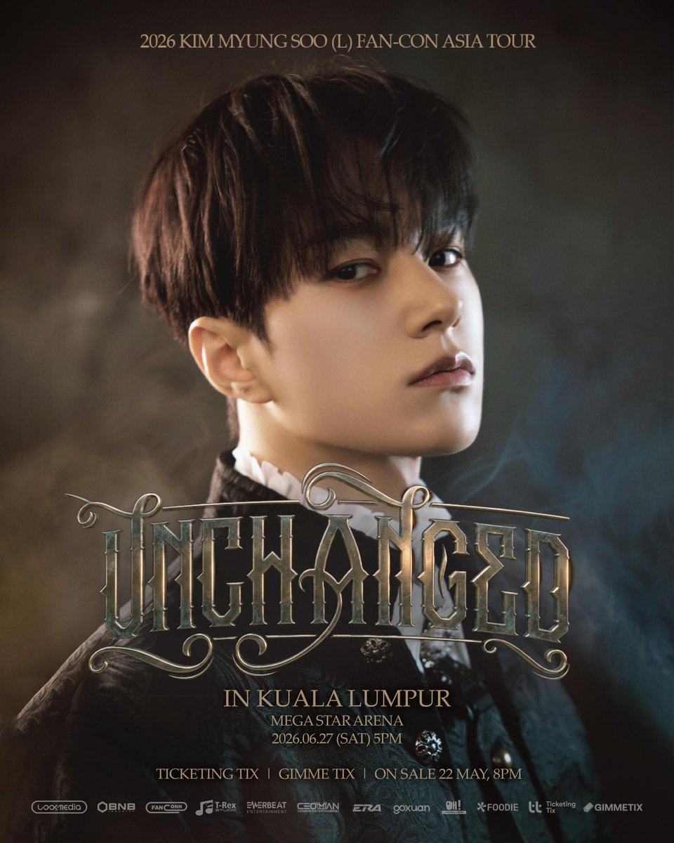 msiakpopfans's tweet photo. [EVENT] 2026 KIM MYUNGSOO (L) FAN-CON ASIA TOUR <UNCHANGED> in Kuala Lumpur

📅: 27 June 2026 (Saturday)
🕔: 5PM
📍: Mega Star Arena

Ticket Sales
📅: 22 May 2026 (Friday)
🕗: 8PM
🎟️: Ticketing Tix & GimmeTix

#김명수 #KIMMYUNGSOO #엘 #L 
#UNCHANGED #KIMMYUNGSOOinKL #UNCHANGEDinKL
