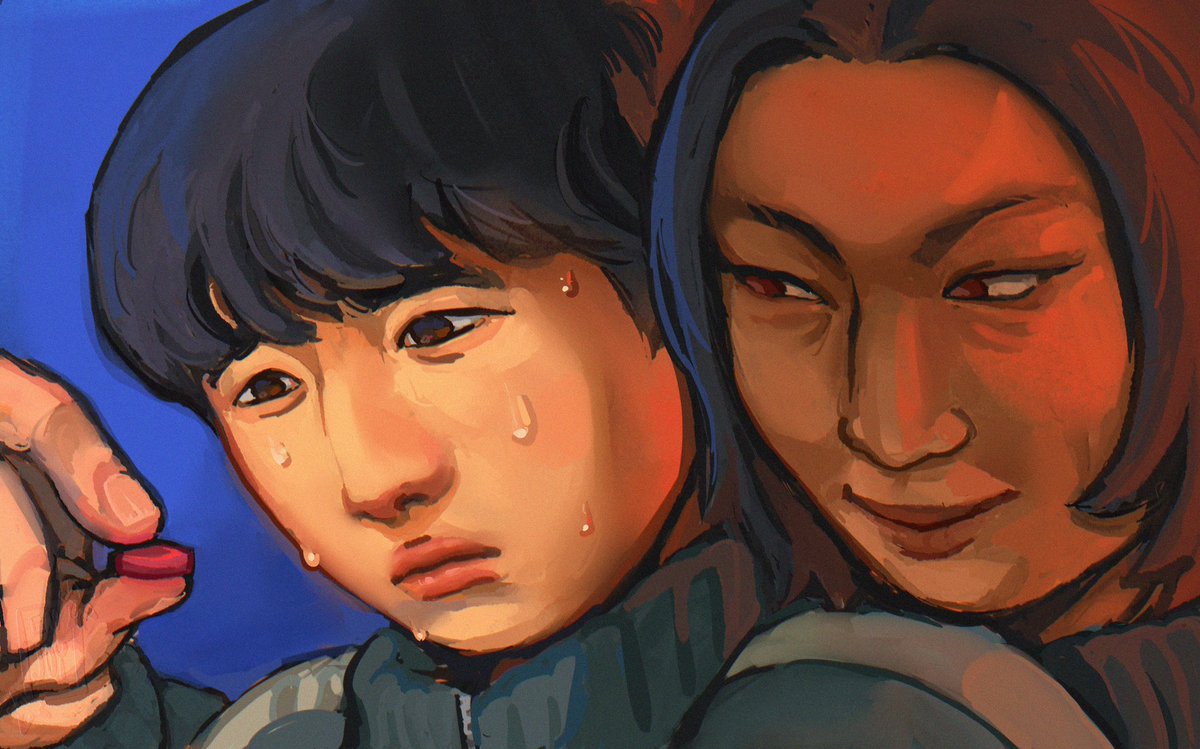 trxybarnxs's tweet photo. Love depicting Namgyu as the devil on Minsu’s shoulder #corruptthatbottom 🙂‍↕️🤭 https://t.co/dKu3l9HvZh
