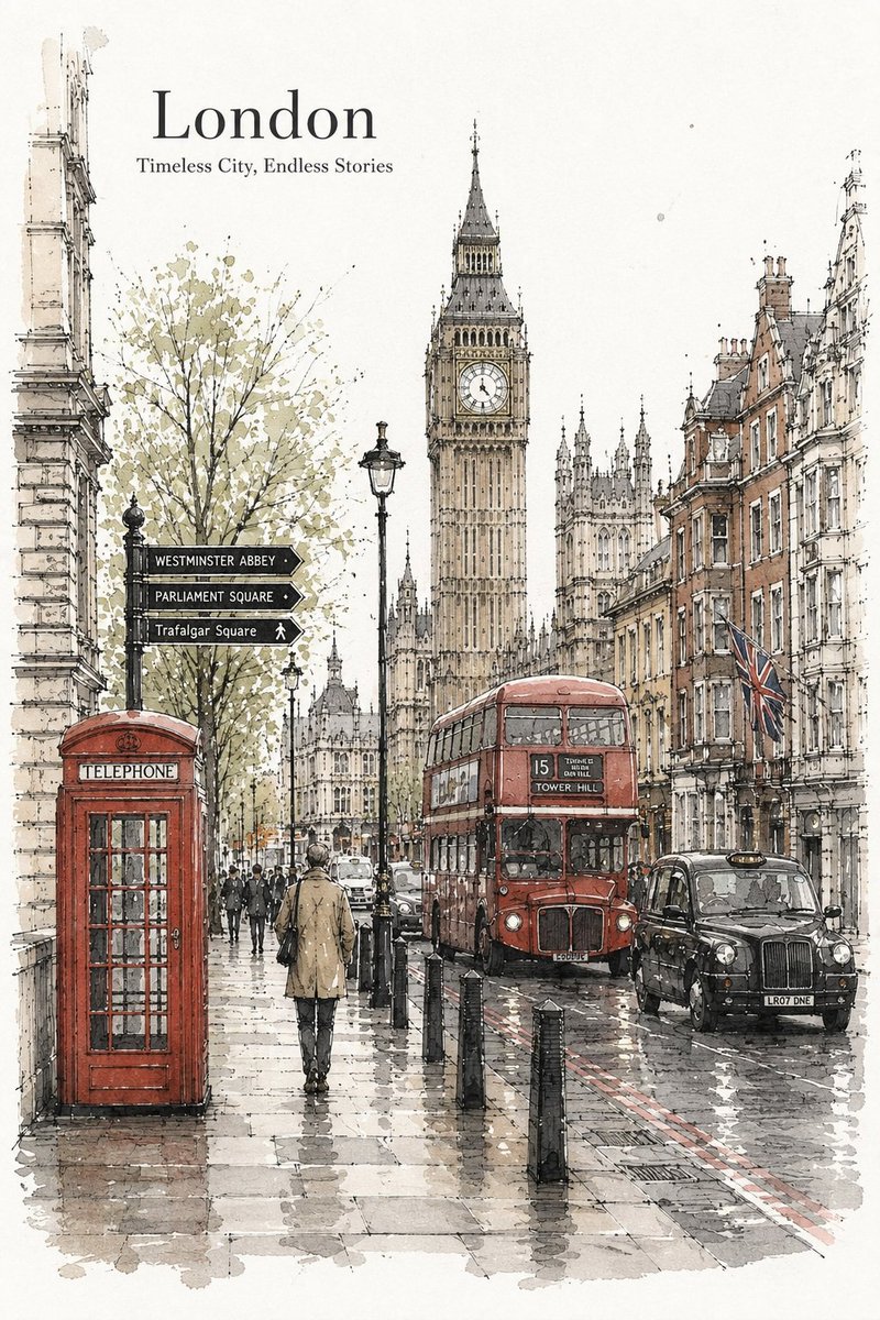 A detailed watercolor and ink sketch travel poster illustrat