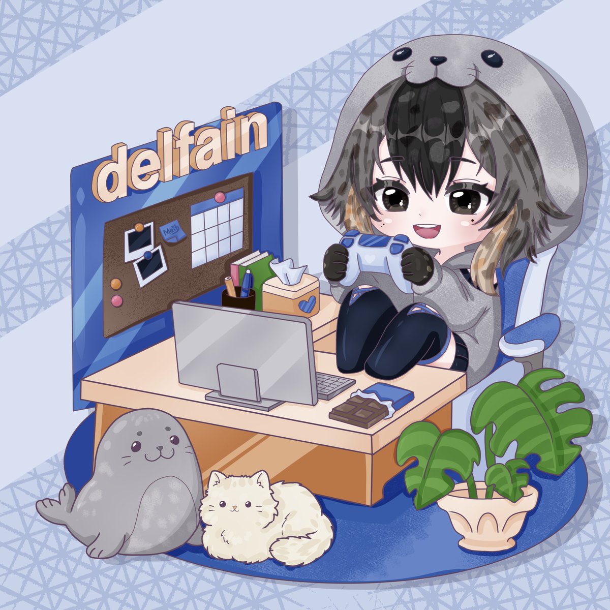 MeiB_live2d's tweet photo. Vtuber room for Delfain

#art #Vtuber #chibi #ych https://t.co/ToTUei7fYC