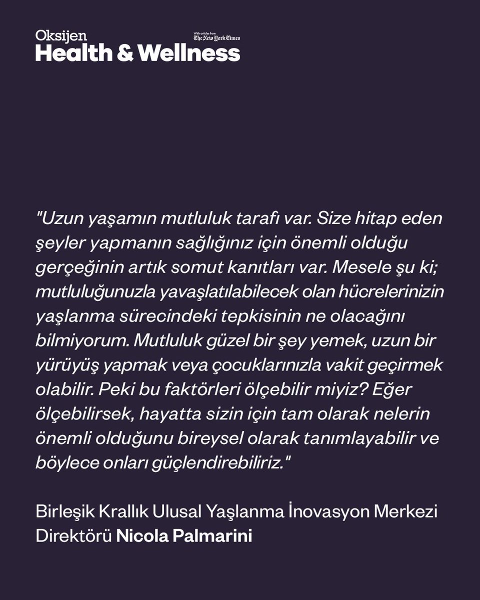 GazeteOksijen's tweet photo. "Uzun yaşamak bir fırsat, şimdi nasıl yararlı olacağımızı düşünmeliyiz".
Birleşik Krallık Ulusal Yaşlanma İnovasyon Merkezi Direktörü Nicola Palmarini

Longevity'yi günümüzde moda bir kelime olarak nitelendiren Nicola Palmarini, meseleye farklı bir pencereden bakıyor: “Yaşlanmak bir problem değil. Dünya giderek yaşlanıyor, bunu kabullenip kendimizi oyunun dışında tutmadan topluma nasıl katkıda bulunacağımızı düşünmeli, eşit bir toplum yaratmalıyız. Zira uzun yaşam tıbbi bir şey değil. Hayatta bir amaca sahip olmak, daha aktif olmak demek"

Yeşim Nur Mantaş'ın (@yesimn) Nicola Palmarini ile röportajı Oksijen Health & Wellness özel yayınında.

https://t.co/zLaz39YW3q