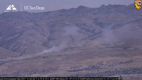 CodeRed001Blue's tweet photo. #SmithFire Near the 3300 Block of Santa Ana Valley Rd, Hollister, San Benito County. 

2:17PM Resources are responding to a reported vegetation fire with smoke visible on the attached camera. https://t.co/dWPYAXCBth