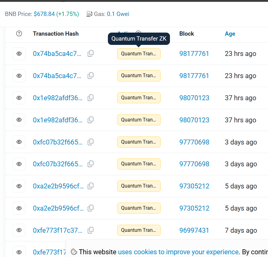 ProvidentQuant's tweet photo. While you are exploring the migration path, we already shipped it on your Mainnet. 

The transaction size bloat from ML-DSA-44 (2,420 bytes) is solved by moving the signature verification off-chain using @succinctlabs SP1 zkVM. 

In Qrypta, we verify the NIST FIPS 204 ML-DSA-44 signature IN-CIRCUIT. The BNB Chain only verifies a constant-size Groth16 proof (under 300 bytes) covering both the signature validity and the ISO 20022 message payload. 

Zero network bloat. Zero consensus changes. 100% Post-Quantum secure. 
Our CertiK audit addendum is already tracking this. Check the on-chain proofs yourself: https://t.co/mQFxXeNBsn