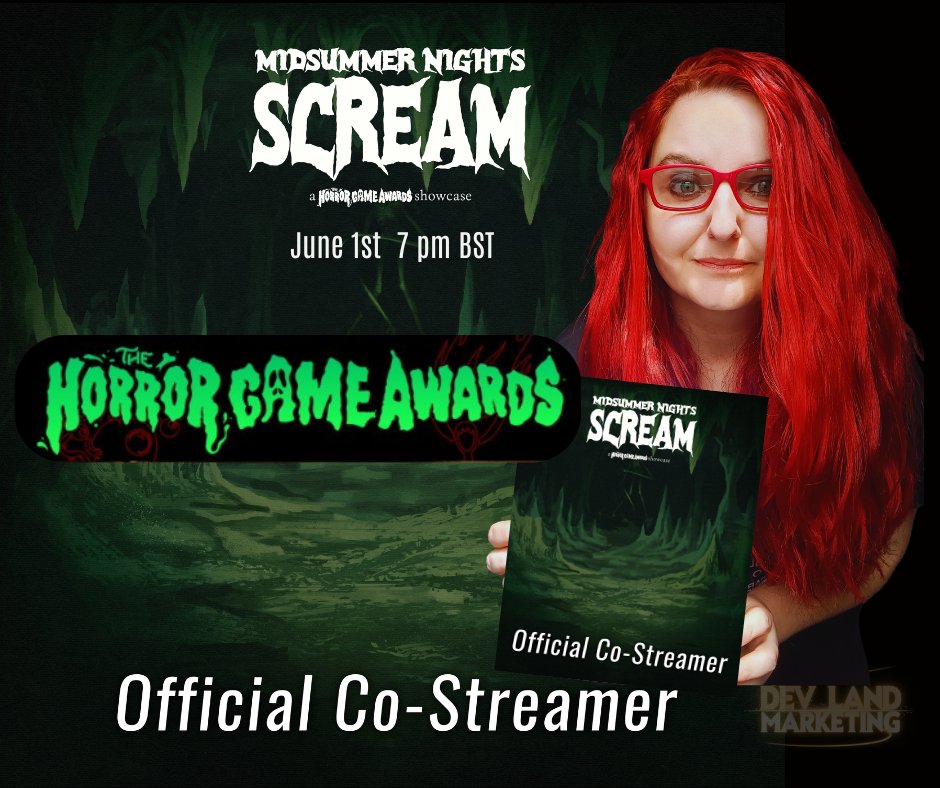 DevLand95213410's tweet photo. Good new everyone ! I'm an official Co-Streamer Partner of the Horror Games Awards Show, the June showcase, called " Midsummer Nights Scream " 

Obviously, there will be a LOT of good looking games, new announcements, and more from horror game devs too. 

Pre-show on Monday June 1st will start a little before 6.40pm BST, with the main show kicking off at 7pm BST and due to run for about two hours 👀👀

My co-stream, will be live on x, and cross socials. I'll use the Chinese platforms too :)

For co-streamer application, submit, taking applications over the rest of the year:

https://t.co/NmCoQlwU26

We hope that you’re looking forward to the upcoming Showcases and The Horror Game Awards 2026,  5th Anniversary this December!

Official website:

https://t.co/iDzZevd96k

#horrorgameawards #MidsummerNightsScream @HorrorGameAward #indiegames #gamedevs #gaming