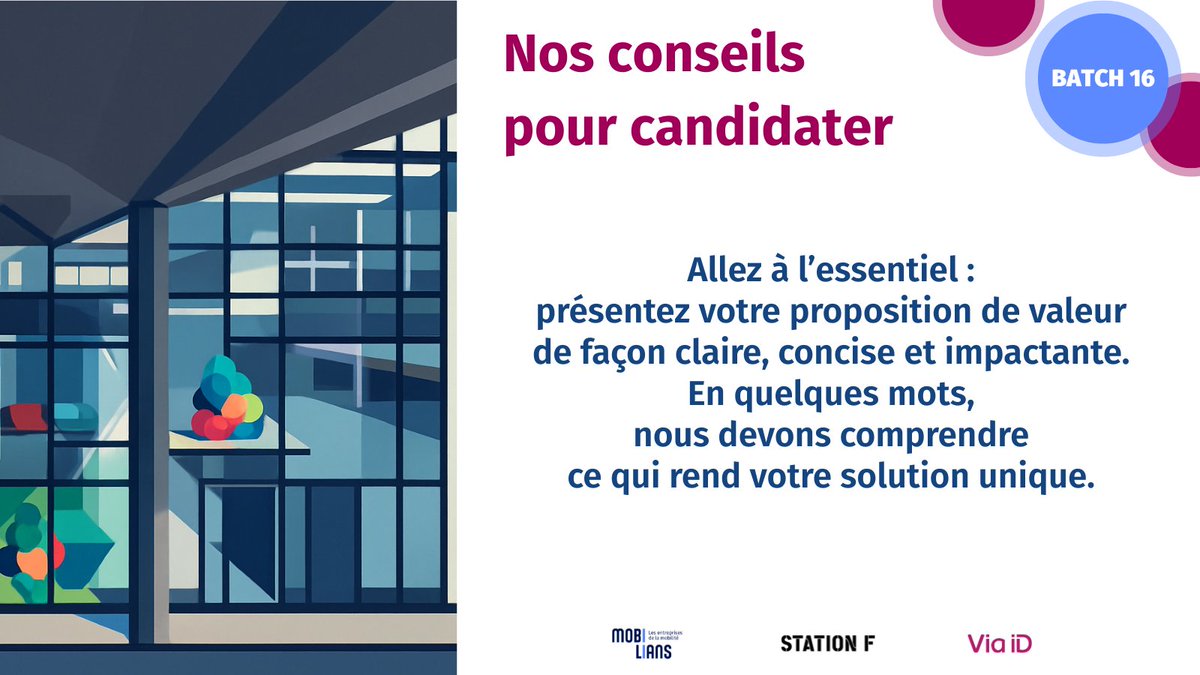 Moove_lab's tweet photo. [APPEL À PROJETS] 🚀 Les candidatures pour le Batch 16 du Moove Lab sont ouvertes.

⬇️ Retrouvez nos conseils dans le carrousel.

Candidatez ici ➡️ https://t.co/4p5i6aw6g2 https://t.co/nPChNogNBn