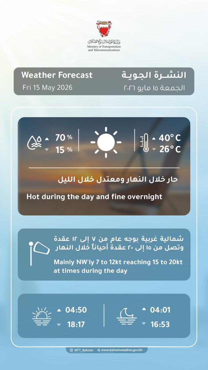 إدارة الأرصاد الجوية مملكة البحرين tweet media