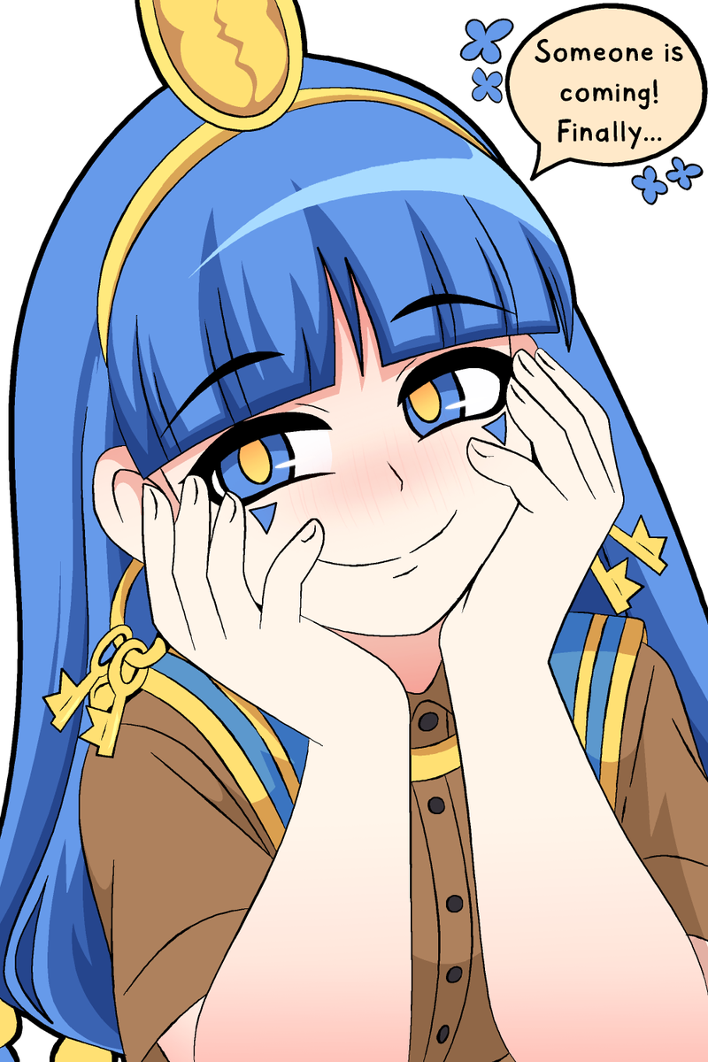 RuiHill's tweet photo. Nareko when she sees Reimu and Marisa for the first time https://t.co/784ynWvRbk